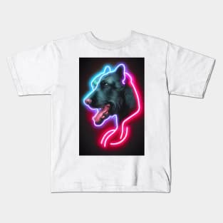 Dog lover | Cute neon dog head Kids T-Shirt